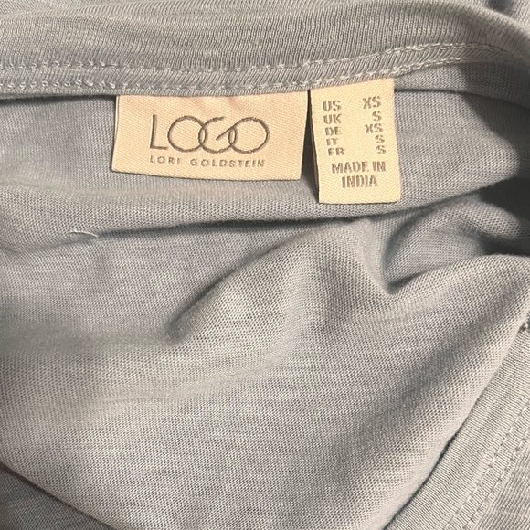 NWOT LOGO Pastel Blue Long Sleeved Tunic w/ Ruffles on the Bottom!! - Picture 8 of 9